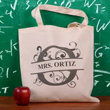 Personalized Initial O Tote Bag