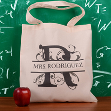 Personalized Initial R Tote Bag