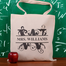Personalized Initial W Tote Bag