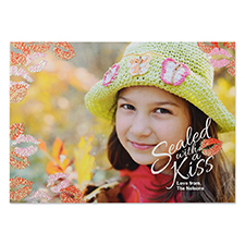 Create Your Own All Kiss Personalized Photo Valentine's Day Card 5X7 Announcement Cards