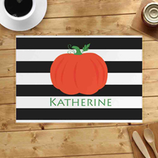 Personalized Stripes Pumpkin Placemats