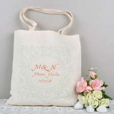 Aqua Floral Personalized Tote Bag