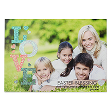 Love Glitter Easter Personalized Photo Card
