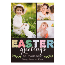 Love Blessing Glitter Personalized Easter Card 5X7