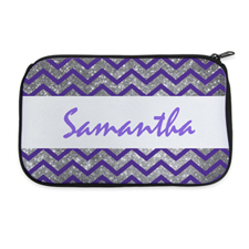 Personalized Neoprene Simple Chevron Cosmetic Bag (6 X 10 Inch)