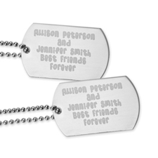Best Friends Forever Engraved Message Dog Tag Pendant