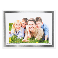 Create Your Own Silver Foil Frame Personalized Photo Card, 5X7