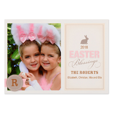 Create Your Own Bunny Blessing Personalized Photo Easter Card 5X7