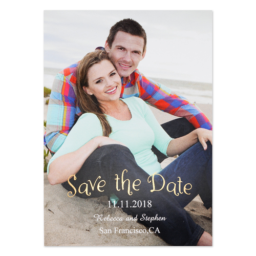 Create Your Own Foil Natural Shine Personalized Photo Save The Date Card