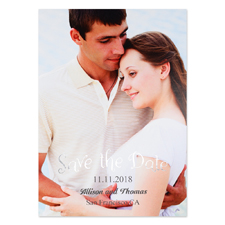 Create Your Own Foil Silver Natural Shine Personalized Photo Save The Date Card