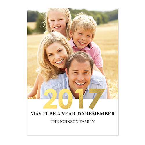 Create Your Own Foil Gold Personalized Photo New Year Card Card Invites