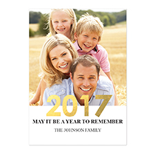 Create Your Own Foil Gold Personalized Photo New Year Card Card Invites