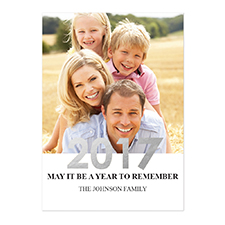 Create Your Own Foil Silver Personalized Photo New Year Card Card Invites