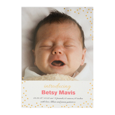 Create Your Own Introducing Foil Gold Personalized Birth Announcement, 5X7 Card Invites
