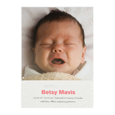 Create Your Own Introducing Foil Silver Personalized Birth Announcement, 5X7 Card Invites