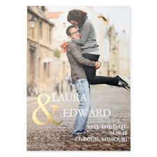 Starlight Foil Gold Personalized Wedding Save The Date Card