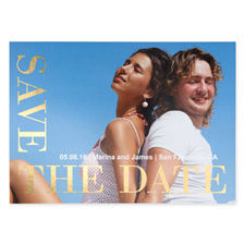 Love Connection Foil Gold Personalized Photo Save The Date Cards