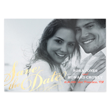 Sweet Embrace Foil Gold Personalized Photo Save The Date Cards