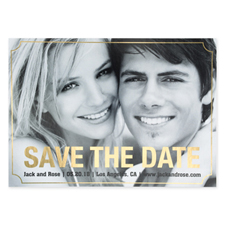 Elegant Foil Gold Personalized Photo Save The Date Card Cards