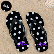 Polka Dot Flip Flops, Men Medium