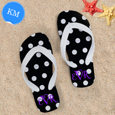 Polka Dot Flip Flops, Kids Medium