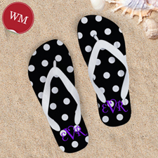 Polka Dot Flip Flops, Women Medium