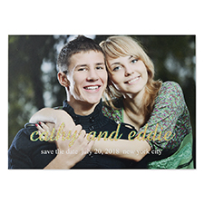 Me + You Glitter Personalized Photo Wedding Announcement Cards