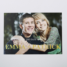 Elegant Charm Personalized Photo Glitter Save The Date Card 5X7