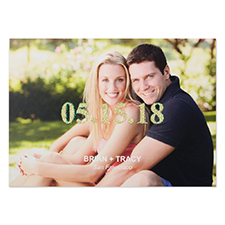 Classically Modern Glitter Personalized Photo Wedding Announcement 5X7 Cards