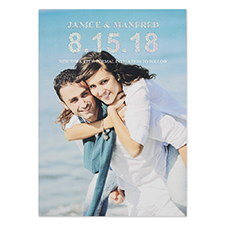Mod Glitter Personalized Photo Wedding Announcement Cards