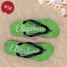 Lime Floral Flip Flops Women Medium