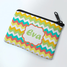 Rainbow Chevron Personalized Coin Purse