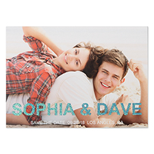 Glitter Flag The Date Personalized Photo Save The Date Cards