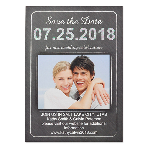 Chalkboard Love Personalized Photo Save The Date Card, 5X7