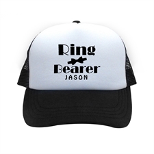 Ring Bearer Personalized Trucker Hat, Black