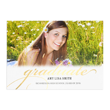 Foil Gold Graduate Personalized Photo Card