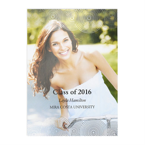 Foil Silver Perfect Graduate Personalized Photo Graduation Announcement Cards