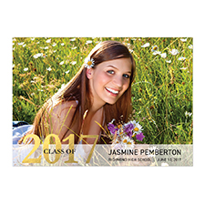 Foil Gold Whimsy Graduate Personalized Photo Graduation Announcement Cards