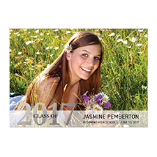 Foil Silver Whimsy Graduate Personalized Photo Graduation Announcement Cards
