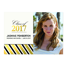 Foil Gold Deco Graduate Personalized Photo Graduation Announcement Cards