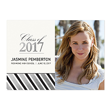 Foil Silver Deco Graduate Personalized Photo Graduation Announcement Cards