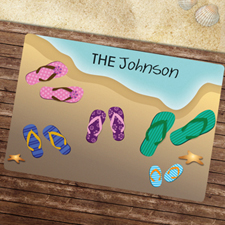 Five Flip Flops Personalized Doormat