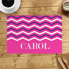 Pink White Purple Chevron Personalized Placemat