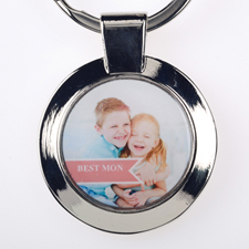 Best Mom Personalized Round Keychain (Small)