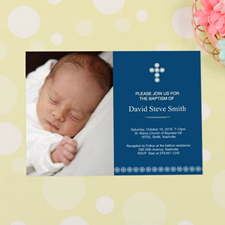 Cross Personalized Baptism Invitation Cards