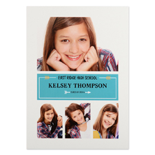 Polished Success Peacock Personalized Graduation Invitation Cards