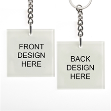 Custom Imprint Acrylic Keychain Square 1.875