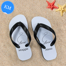 Infinity Love Personalized Flip Flops, Kid Medium