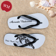 Fern Personalized Flip Flops, Women's Medium