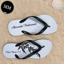 Fern Personalized Flip Flops, Men's Medium